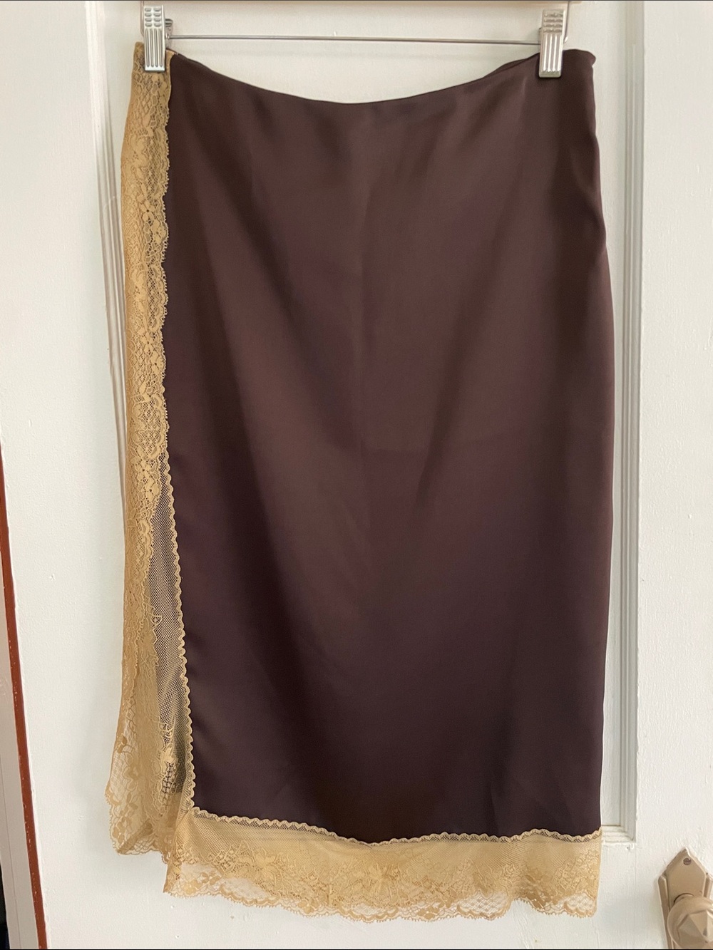 Zara satin lace midi skirt NWOT